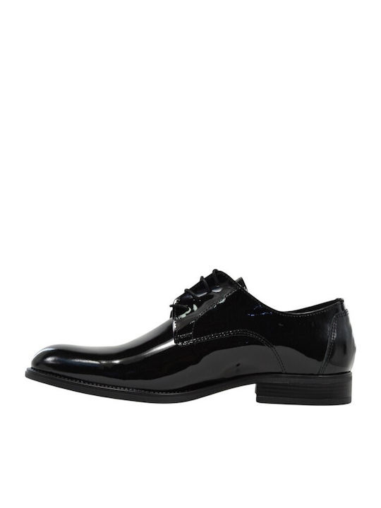 Deri Ανdρικά Herrenschuhe Schwarz 350+Schwarz Leder Lustrini