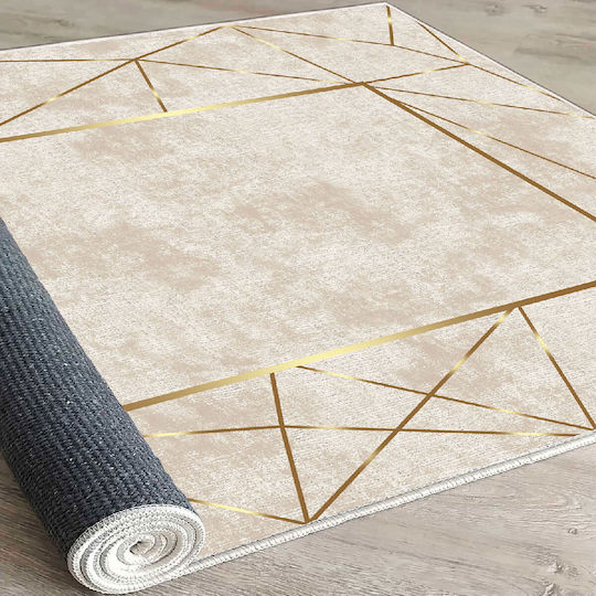 Conceptum Hypnose Teppich Rechteckig Synthetisch,Polyester/Cotton/Leather Beige-Gold