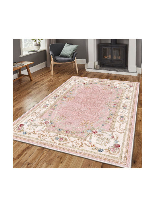 Conceptum Hypnose Teppich Rechteckig Synthetisch,Polyester/Cotton/Leather Pink-ecru