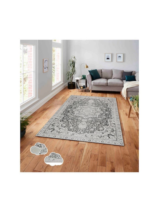 Conceptum Hypnose Teppich Rechteckig Synthetisch,Polyester/Cotton/Leather Black-white