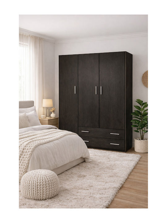 Drei Türen Kinderkleiderschrank Braun 110x50x180cm