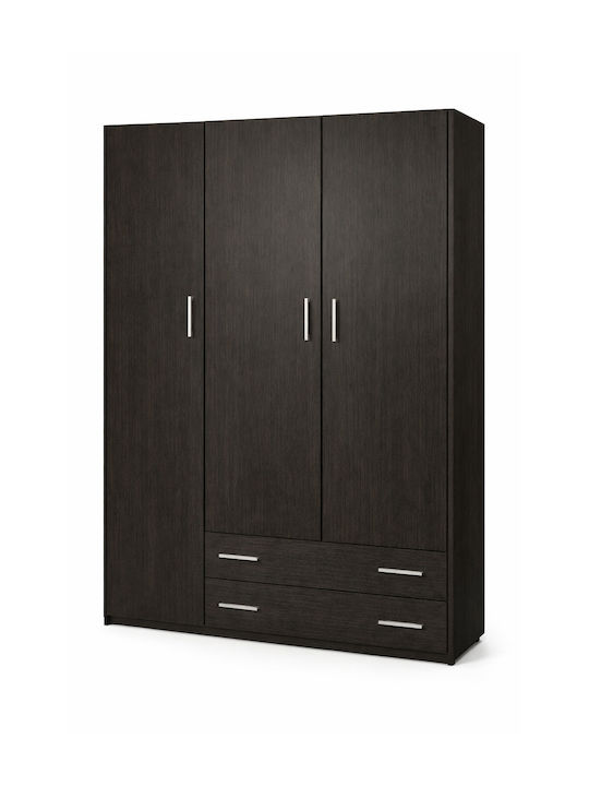 Drei Türen Kinderkleiderschrank Braun 110x50x180cm