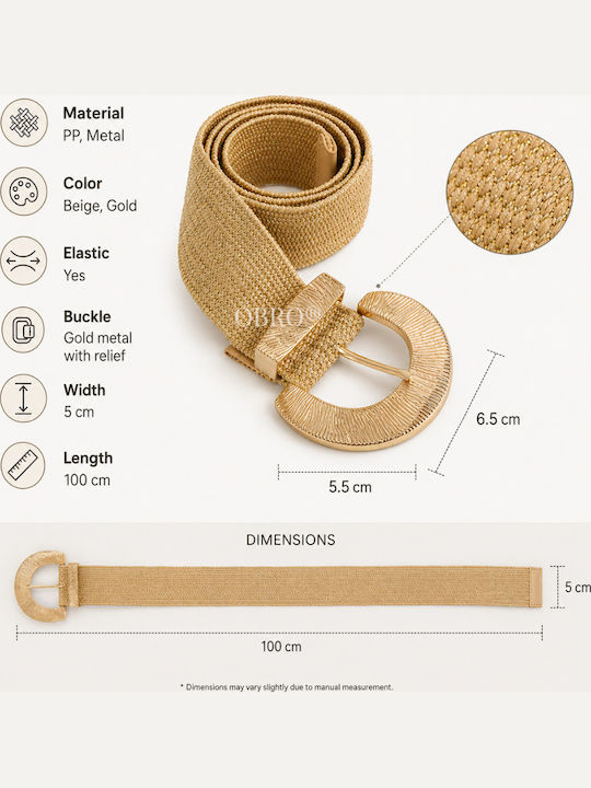 Curea Dama Largă Elastică Bej Obrobelts261