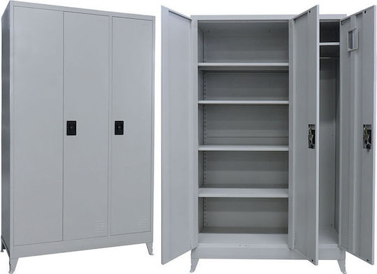 Three-door Galvanized Metal 115x45x191 cm