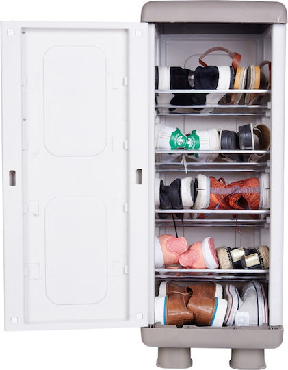Homeplast Außenschrank zur Aufbewahrung Kunststoff mit 4 Regalen Für kleine Räume Grau/Anthrazit 36x44x96cm