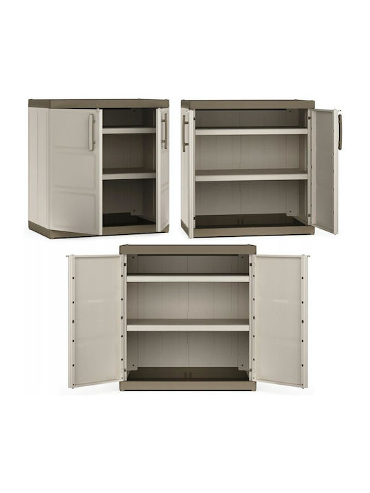 Двукрилен Гардероб Excellence Xl Low от Полипропилен с 2 Рафта 89x54x93 cm