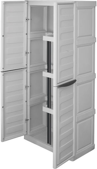 Double Door Wardrobe S70/PS Plastic with Divider & 3 Shelves 70x39x165cm
