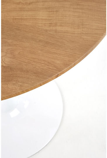 Sting Masă Rotundă Pentru Sala De Mese Nuanță De Stejar Auriu/Alb 80x80x73cm Sting Masă Rotundă Pentru Sala De Mese Nuanță De Stejar Auriu/Alb 80x80x73cm
