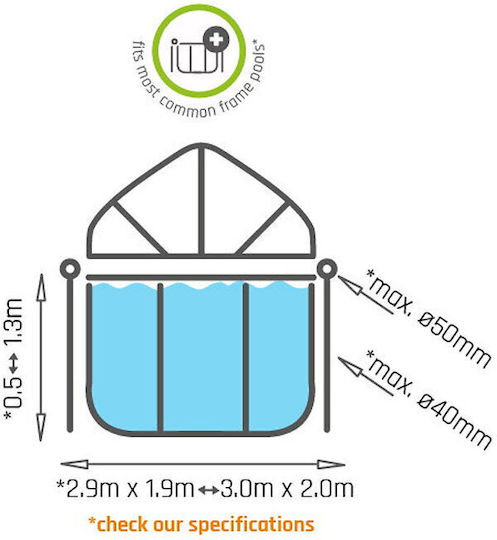Exit Toys Pool Awning with Length 200cm Black
