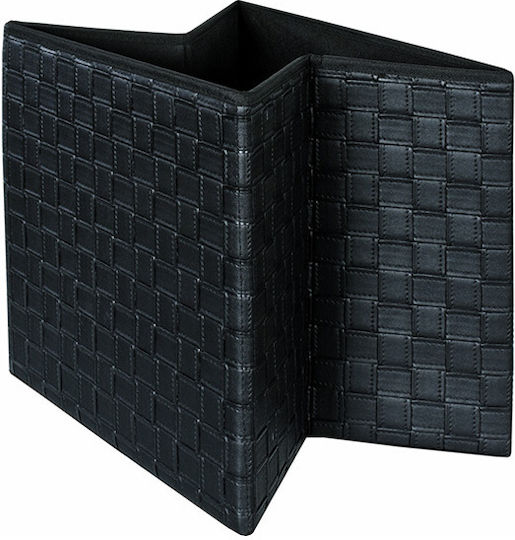 Scaune Camera de zi Cu spațiu de depozitare Tapițat cu Piele Ecologică Negru 38x38x37buc