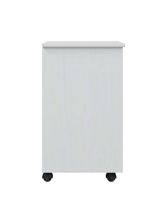 Büroaufbewahrungsschrank aus Massivholz und Metall Weiß 53x39x65,5cm