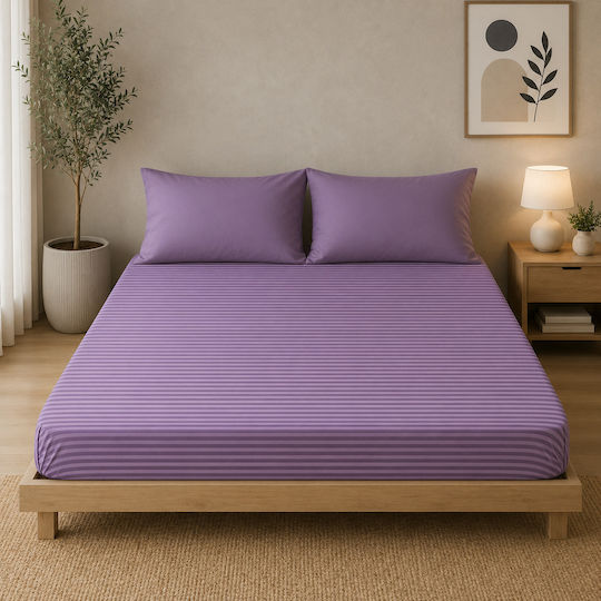 Flamingo Super-Double 160x200+32cm with Elastic Lilac