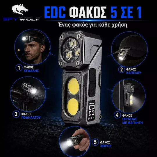 Spywolf Lanternă de Cap Reîncărcabilă LED IP65