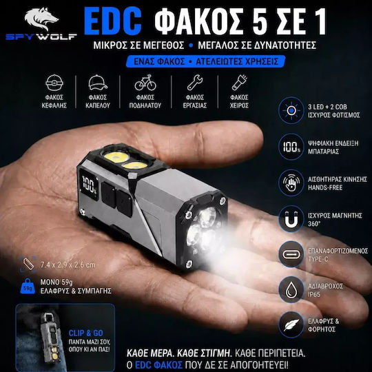 Spywolf Lanternă de Cap Reîncărcabilă LED IP65