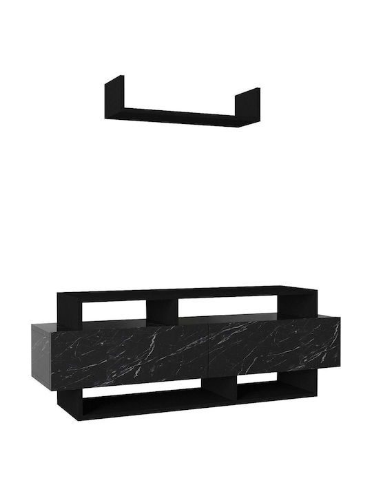 TV-Ständer Sarakino Schwarz M120xP30xH44cm