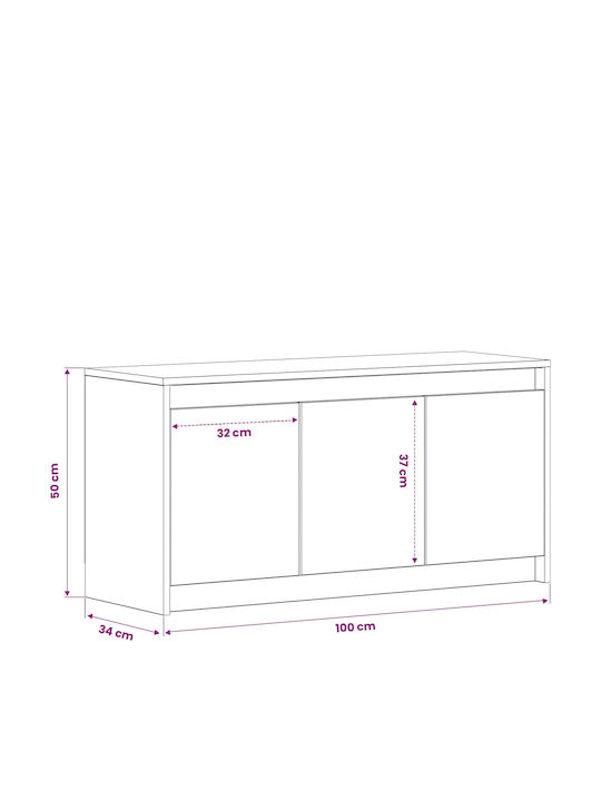 TV Stand Old Wood 100x34x50 cm