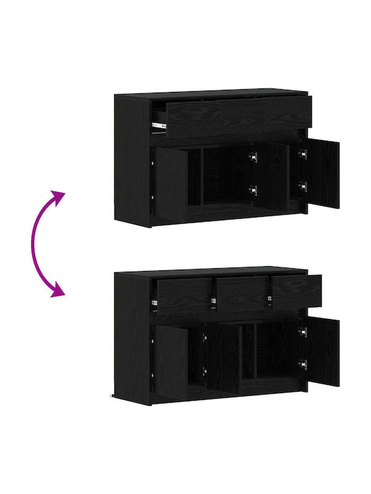 TV Stand Black Oak 91x34x61cm