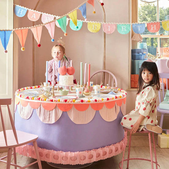 Fabric Garland Flags Pompom 3m Meri Meri