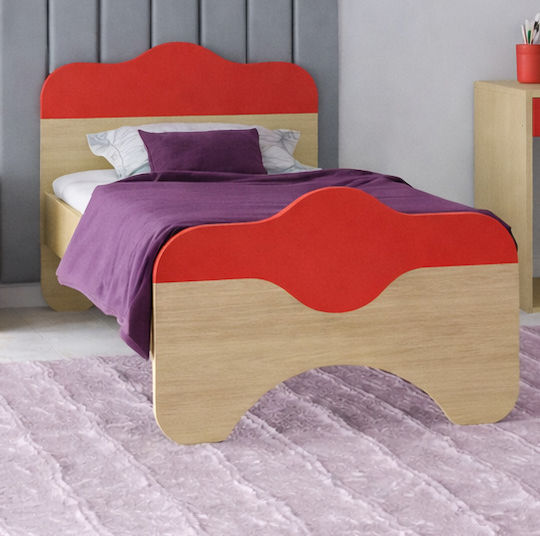 Puzzle Kinderbett Klassisch Einzeln Rot für Matratze 90x190cm