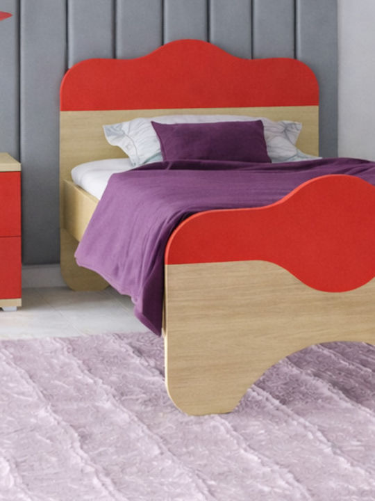 Puzzle Kids Bed Classic Single Red for Mattress 90x190cm