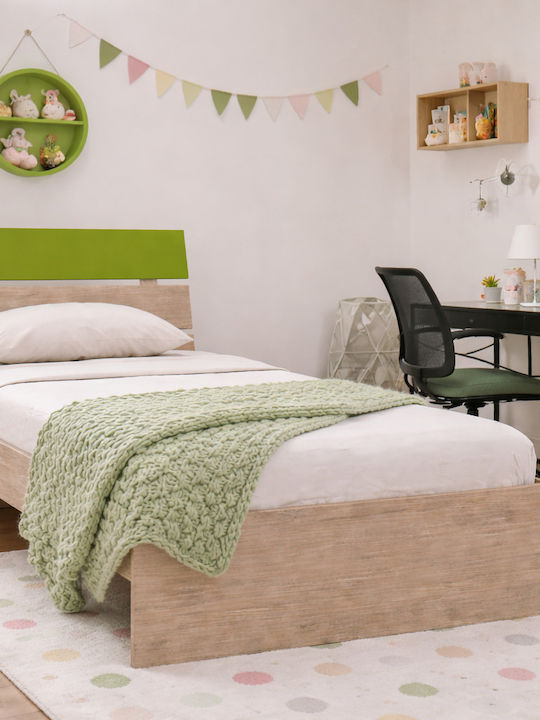 Note Kids Bed Classic Single Green for Mattress 90x190cm