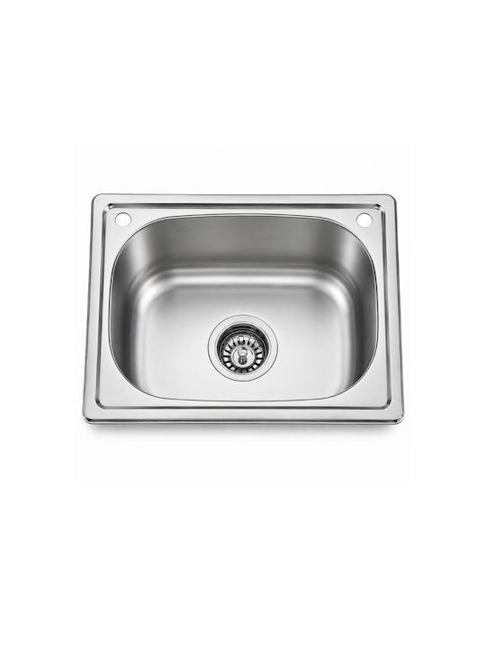 Inter Ceramic Drop-In Sink Inox W50xD37cm Gray