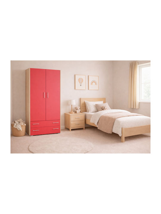 Dulap Cu Ușă Dublă Cu 2 Sertare Stejar Roșu Nr 2 105x50x180cm