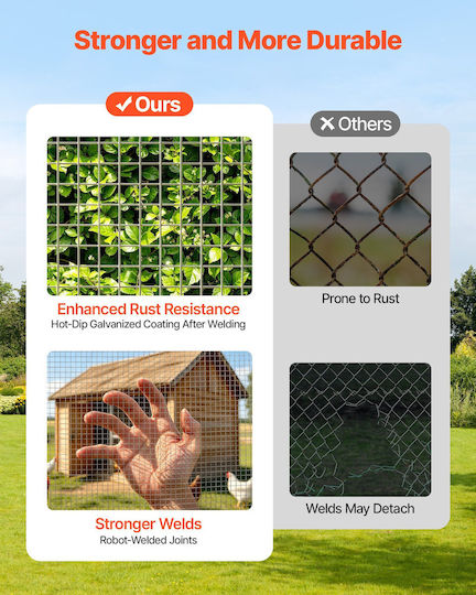 Vevor Galvanized Grey Wire Fencing 1x5m