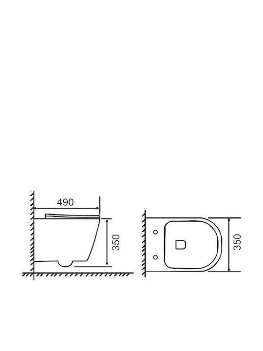 Bianco Ceramica Wall-Mounted Toilet with Slim Cover Soft Close White Bianco Ceramica Wall-Mounted Toilet with Slim Cover Soft Close White