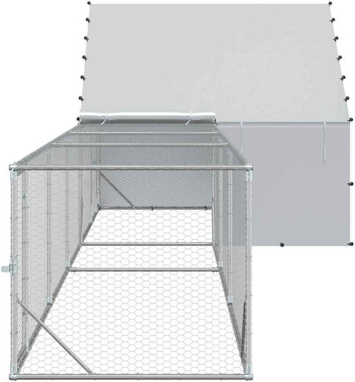 vidaXL Galvanized Steel Chicken Coop