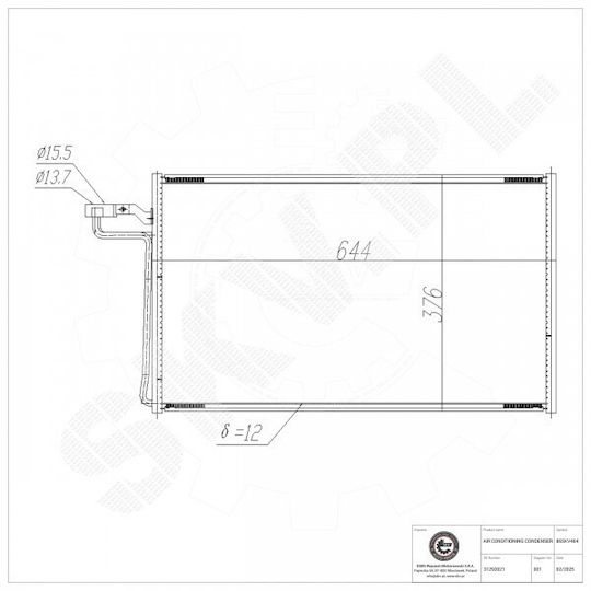 Радиатор на климатика Volvo C30 C70 Ii S40 Ii V50 31292021