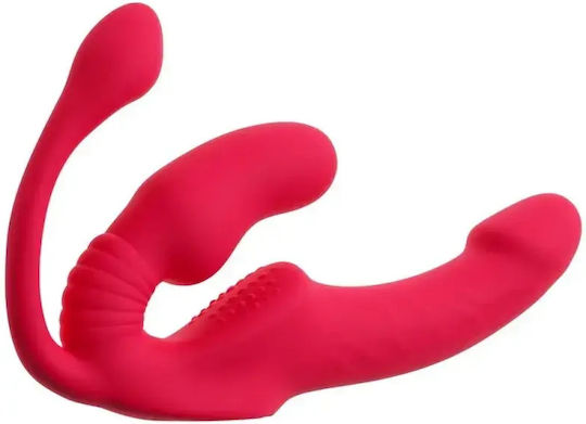 Women's Triple Strapless Strap On Vibration You2toys 23cm Red