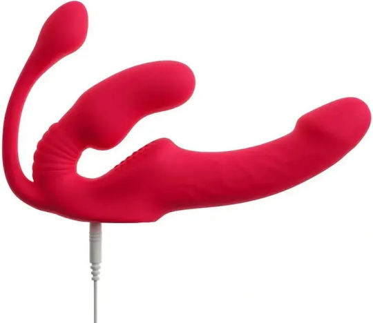Women's Triple Strapless Strap On Vibration You2toys 23cm Red