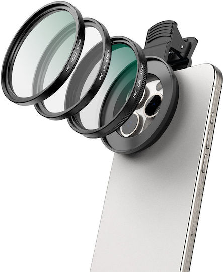 Apexel Filter Set 3-in-1 Cpl Uv Nd32 Filter Phone Camera 67mm Clip Adapter To 52mm Apexel Apl-67fl3n
