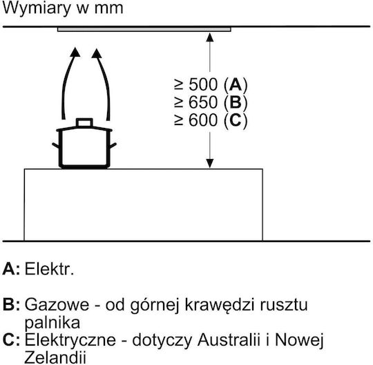 Bosch Series 8 Μηχανισμός Απορρόφησης 70cm Μαύρος