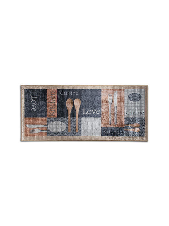 Dimcol Cutlery 262 Kitchen Mat Runner with Anti-slip Underlay Multi 80x200εκ.