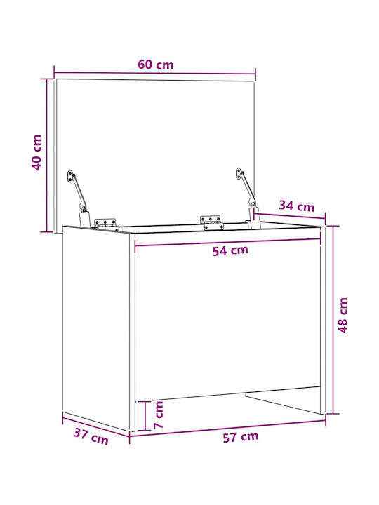 vidaXL Декоративен Дървен Кафяв Куфар 60x40x50см