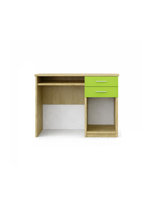 No 8 Kinderschreibtisch aus Melamin Oak-Light Green 100x55x80cm