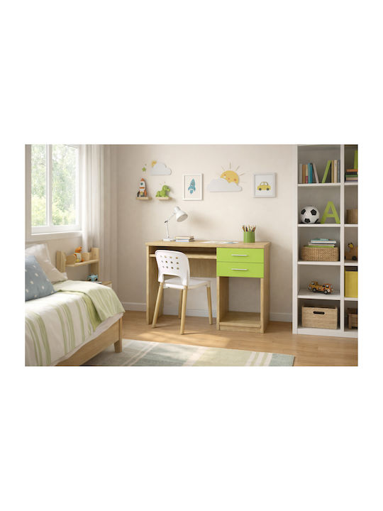 No 8 Kinderschreibtisch aus Melamin Oak-Light Green 100x55x80cm