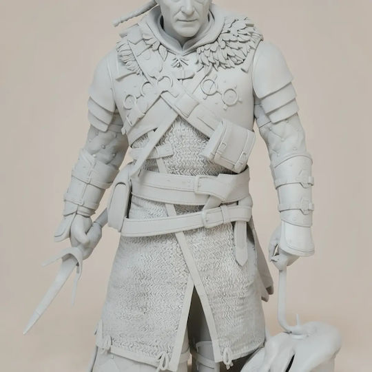 Unpainted 3D Figur Geralt 426mm Demon Head Witcher 3 Bemalung Diy Geschenk Farben 30 cm 1:6