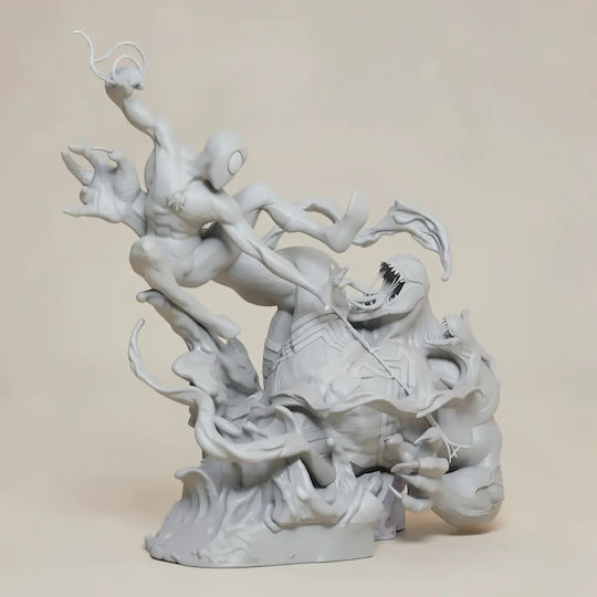 Άβαφη 3d Φιγούρα Spiderman Battle Venom 350mm Βάψιμο Diy Δώρο Χρώματα 15,2 Cm 1:12