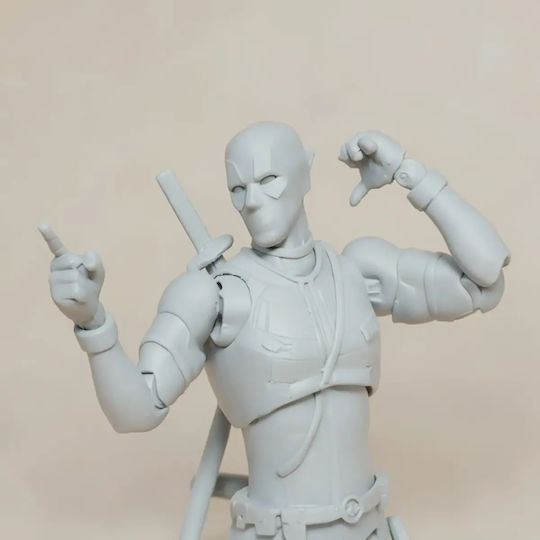 Unpainted 3D Deadpool Action Figurine 3D Painting DIY Gift Colors 30 Cm 1:6
