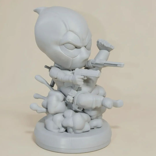 Unpainted 3D Figure Deadpool Chibi New Version Digital Painting DIY Gift Colors 20 Cm 1:8