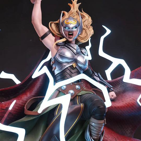 Unpainted 3D Figure Thunder Lady Thor Vs Lady Loki Painting Diy Gift Colors 20 Cm 1:8