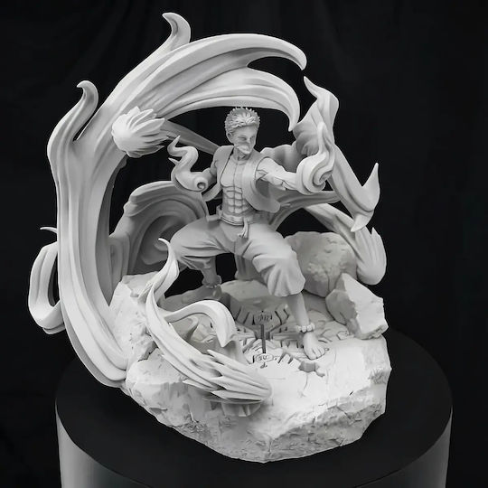 Figurină 3D Nevopsită Akaza Din Demon Slayer Model 3D Vopsire Diy Cadou Culori 30 Cm 1:6