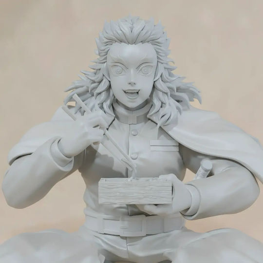 Unpainted 3D Figure Kyojuro Rengoku 3D Model Having Dinner From Demon Slayer Painting DIY Gift Colors 15.2 Cm 1:12