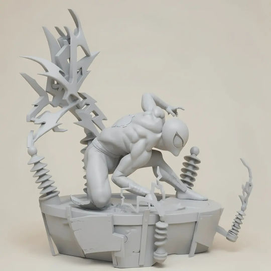 Unpainted 3D Figure Spiderman Spider Pose 3D Painting DIY Gift Colors 15.2 Cm 1:12