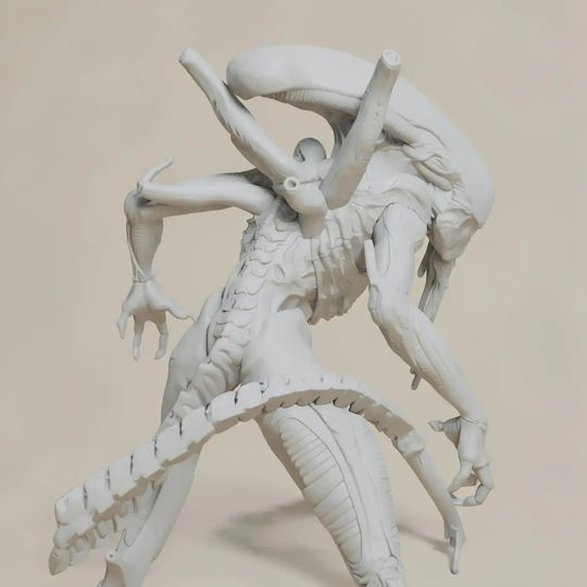 Άβαφη 3D Фигура Xenomorph Alien 380 мм Боядисване DIY Подарък Цветове 20 см 1:8