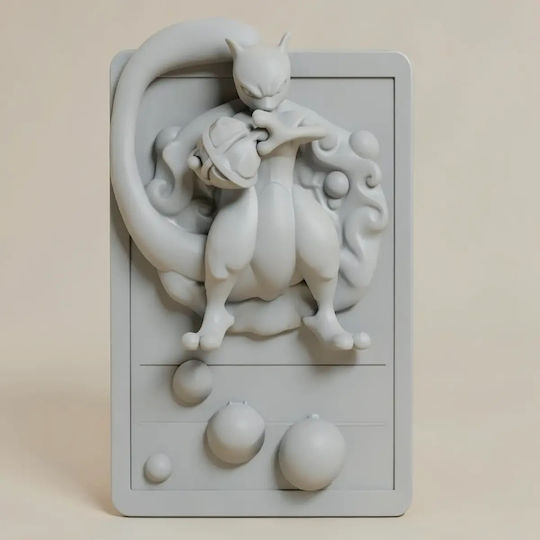 Unpainted 3D Pokemon Figure 3D Card Collection Mewtwo Painting DIY Gift Colors 20 Cm 1:8