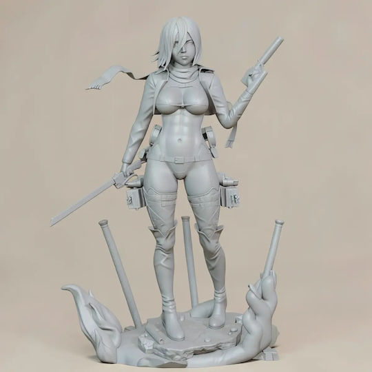 Unpainted 3D Figur Mikasa Ackerman Sexy Aus Angriff auf Titan Bemalen Diy Geschenk Farben 20 Cm 1:8